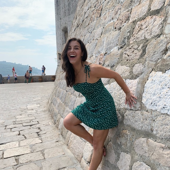 Little mountain Green summer dress. Size M (fits Small) - Picture 2 of 6